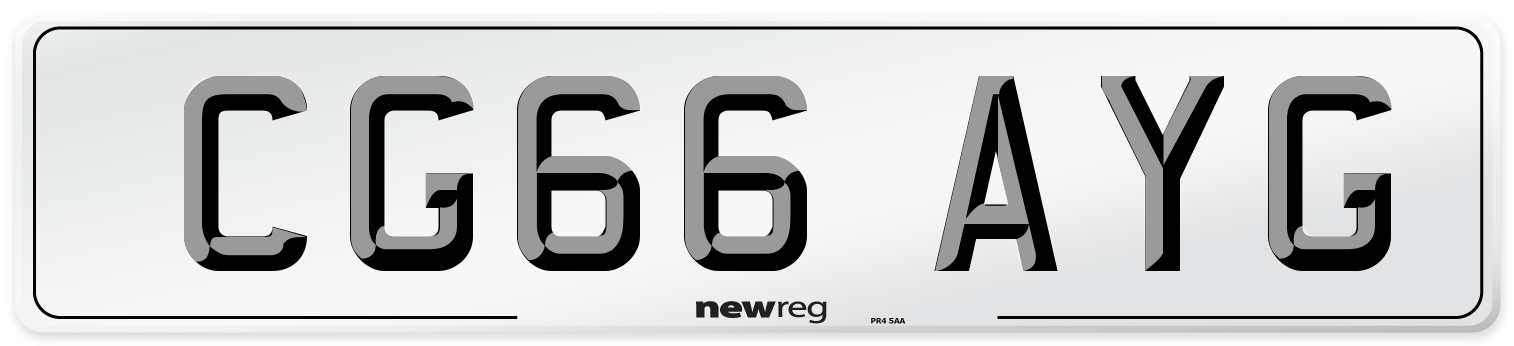 CG66 AYG Number Plate from New Reg